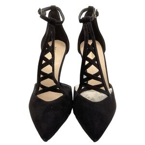 Nine West Primadona Ankle Strap Black Suede Pumps